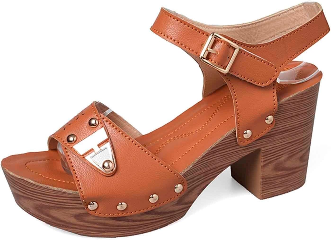 

Женские сандалии на платформе с высокими массивными каблуками, регулируемым ремешком на щиколотке, модные босоножки с открытой пяткой, туфли на каблуке с пряжкой для выпускного, работы, вечеринок, вечерних мероприятий и свадеб Toumov, хаки