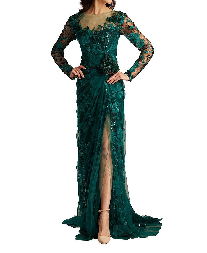 

Вышитое платье-иллюзия Silvia Tadashi Shoji, зеленый