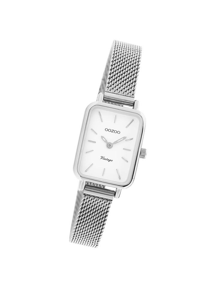 

Аналоговые наручные часы Oozoo Vintage Series, серебристые, очень большие (примерно 21x26 мм)