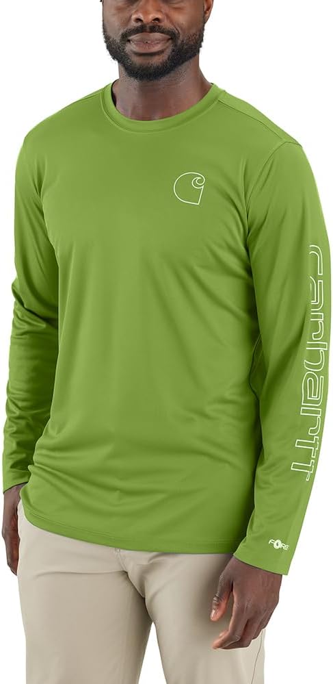 

Легкая мужская футболка Carhartt Force Sun Defender с длинным рукавом и графическим логотипом, Switchgrass, Зеленый, Легкая мужская футболка Carhartt Force Sun Defender с длинным рукавом и графическим логотипом, Switchgrass