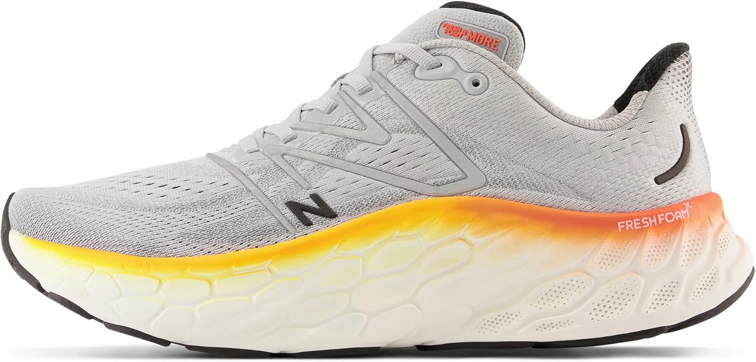 

New Balance Кроссовки Men's Fresh Foam X More V4, Aluminum Grey/Neon Dragonfly/Hot Marigold
