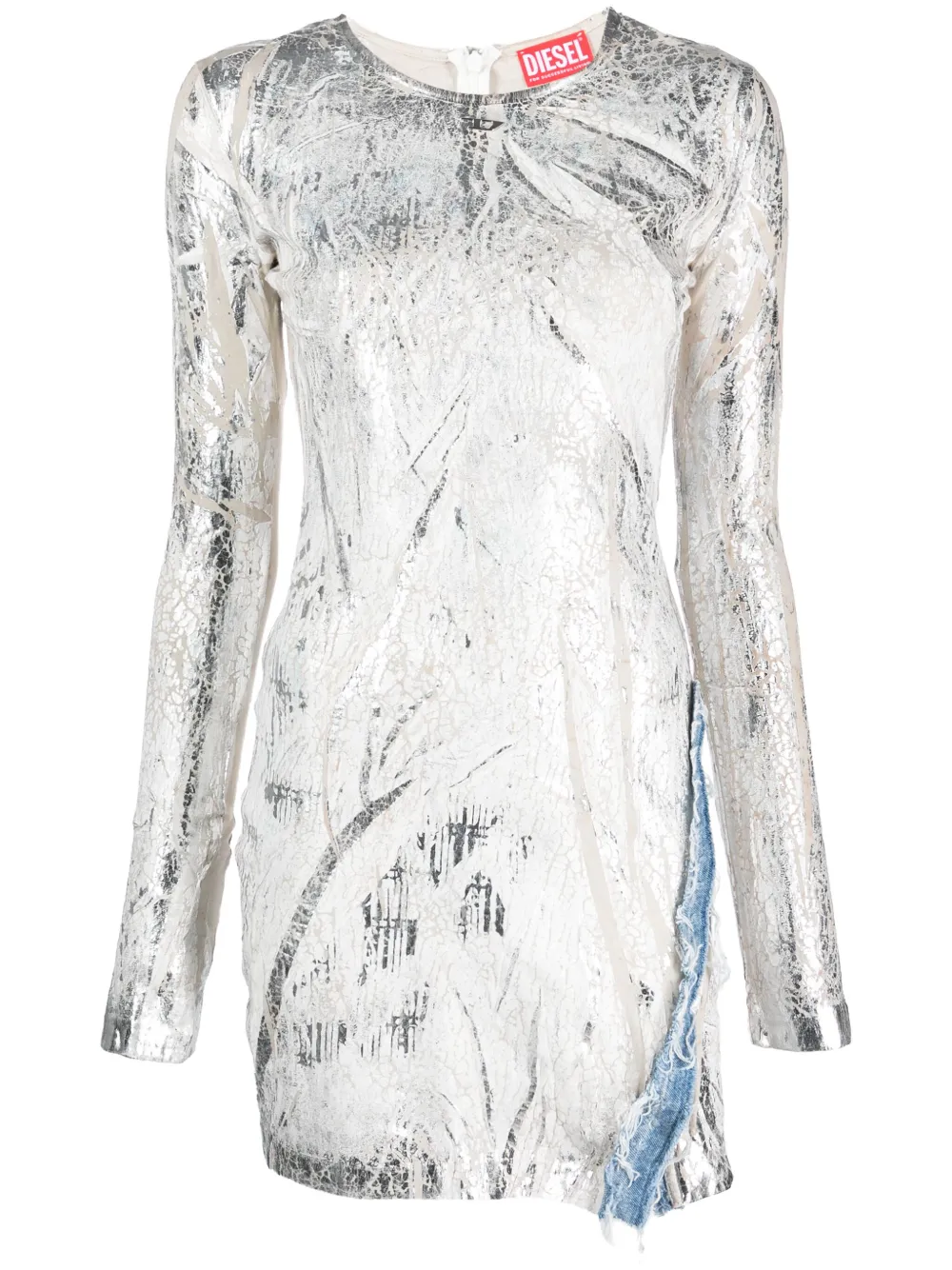 

Платье миди с джинсовой вставкой DIESEL, белый