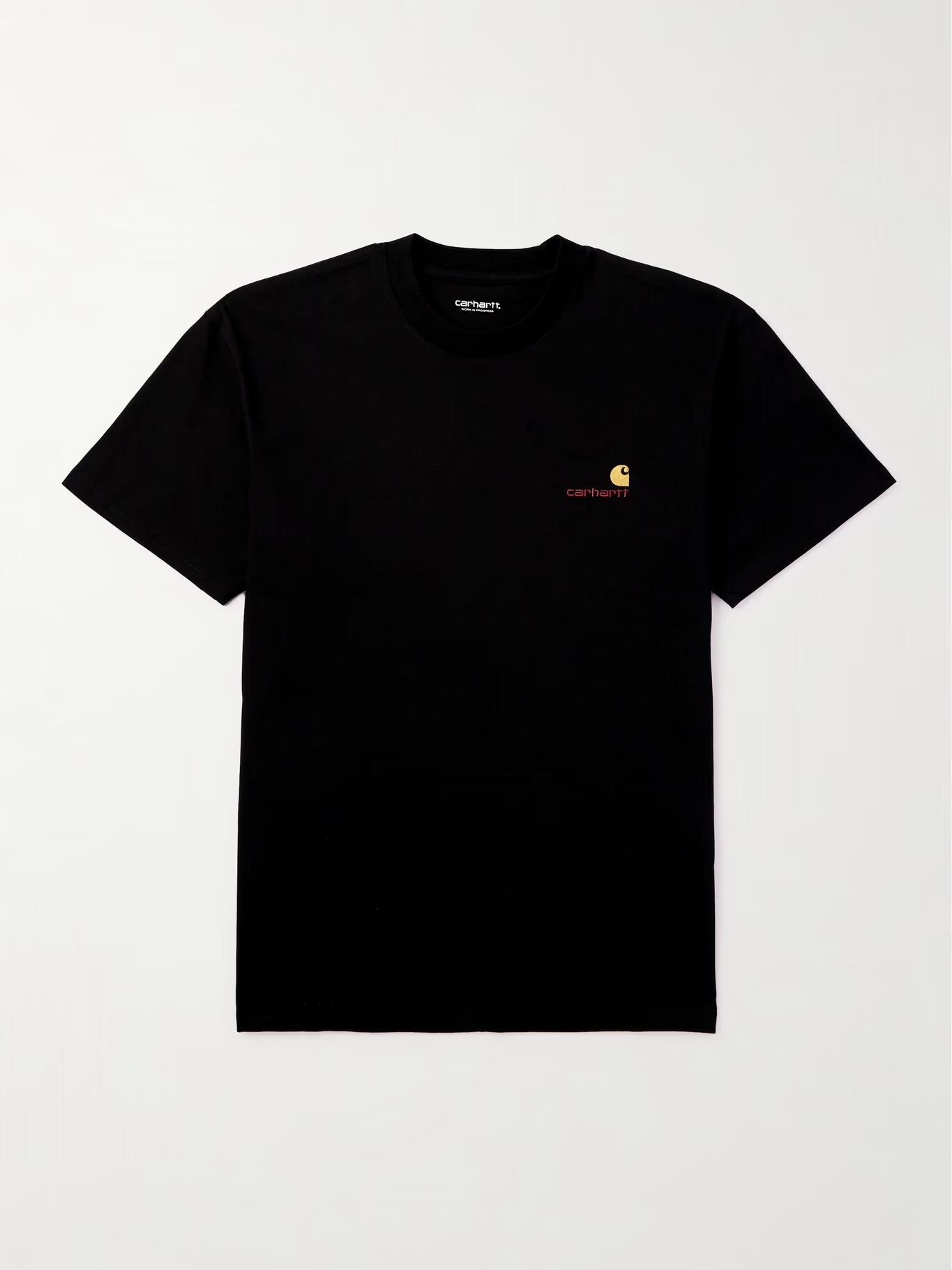 

Футболка из органического хлопкового джерси с вышитым логотипом American Script CARHARTT WIP, черный