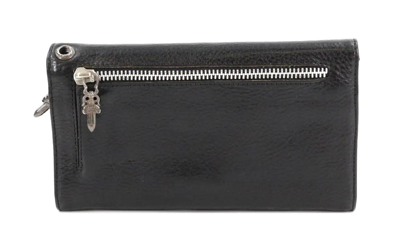 Chrome Hearts Мужской кожаный кошелек, черный — фото 2