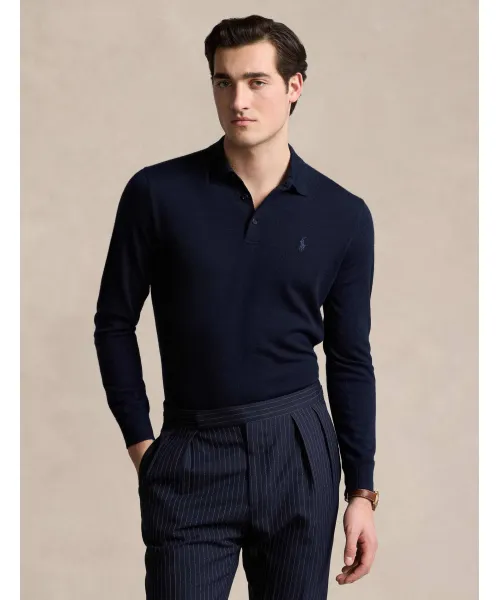 

Шерстяная рубашка-поло Polo Ralph Lauren, синий