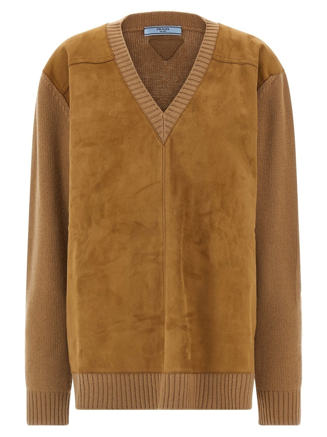 

Свитер из замши Prada, коричневый
