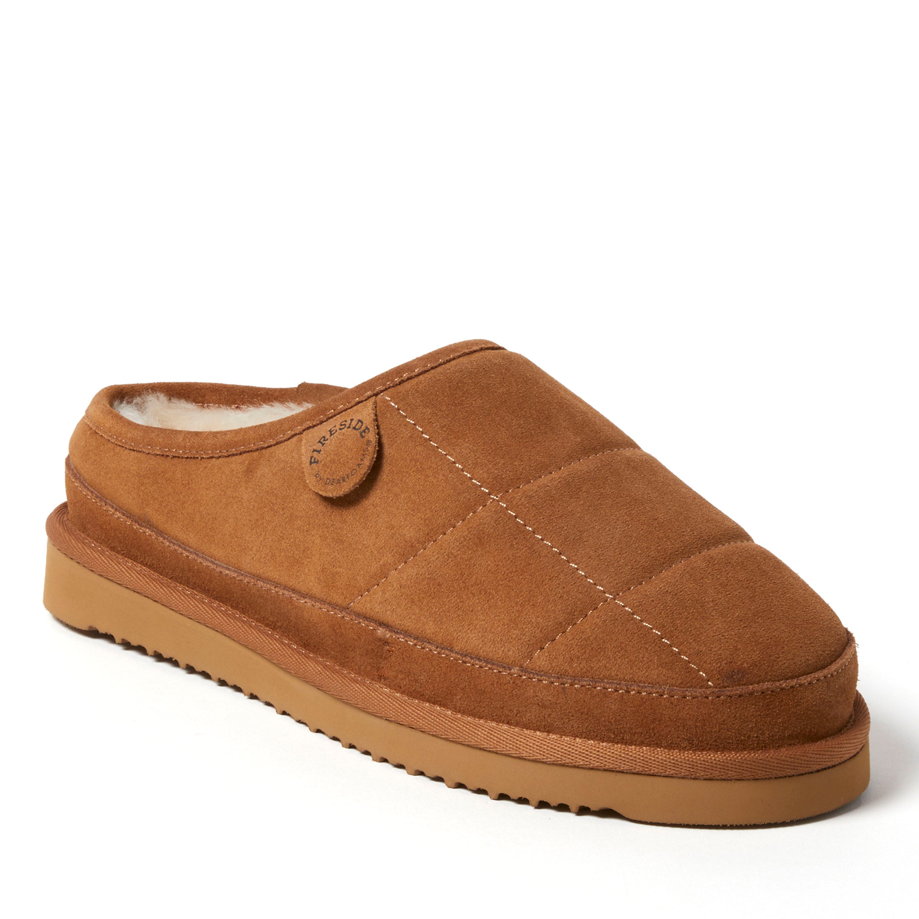 

Мужские стеганые тапочки Fireside by Dearfoams Grafton из натуральной овчины, цвет chestnut