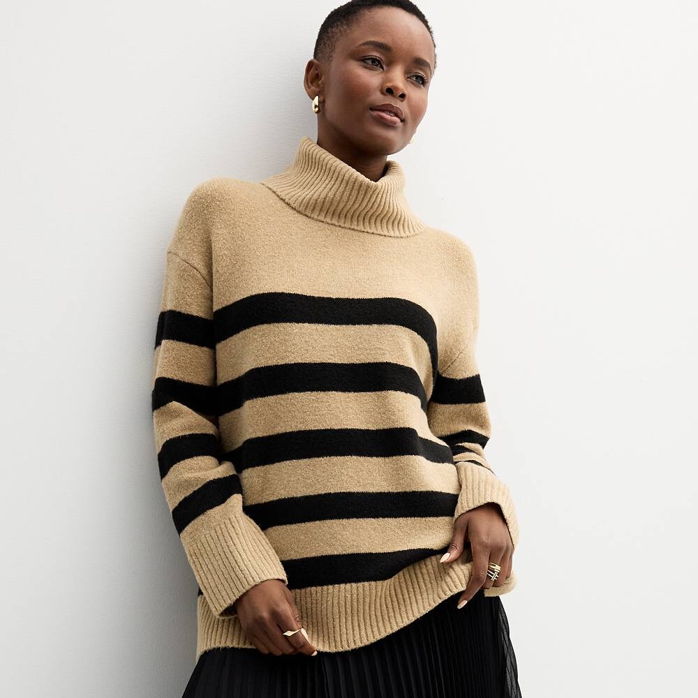 

Женский свитер-туника Nine West, цвет Tan Black Stripe