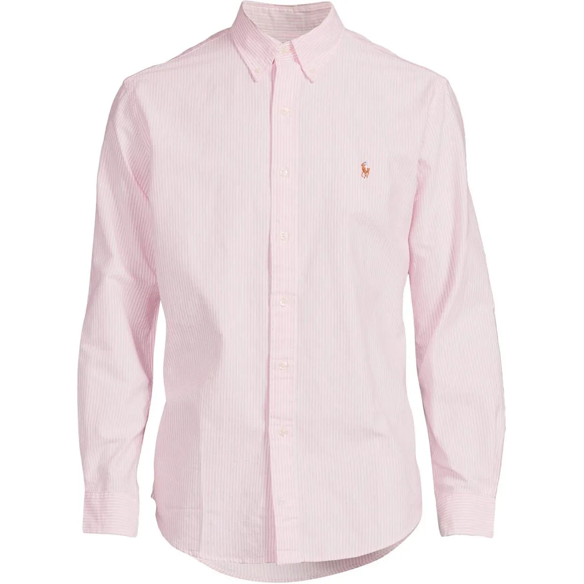 Полосканая оксфордская рубашка с индивидуальной посадкой Polo Ralph Lauren, розовый