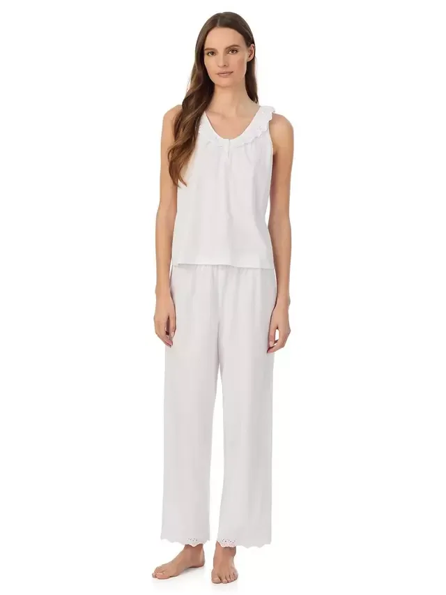 Пижамный комплект Lauren Eyelet Flutter, белый Ralph Lauren