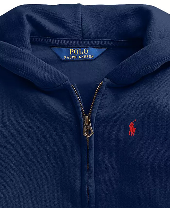 Детская флисовая толстовка с молнией для девочек 2T-6X Polo Ralph Lauren, синий — фото 3