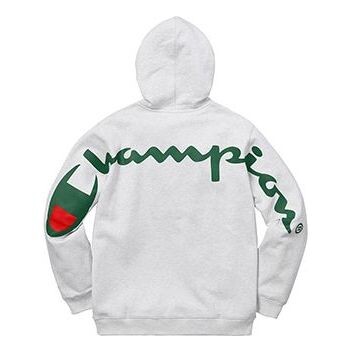 Толстовка x champion hooded sweatshirt 'grey green' Supreme, серый — фото 2