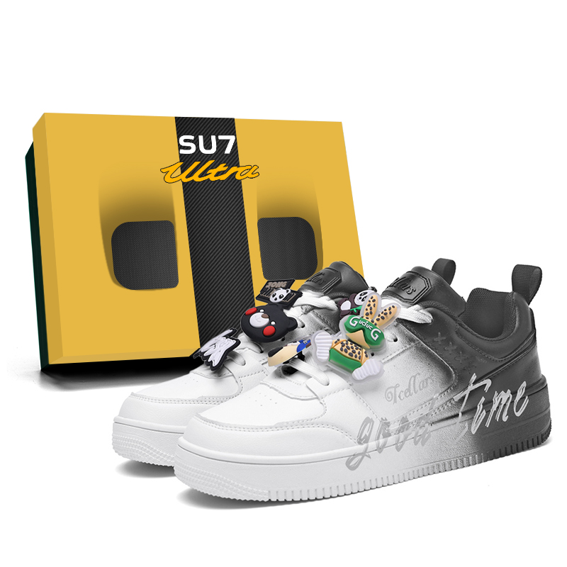 

TCELLARS Амортизирующие износостойкие низкие скейтерские кроссовки на платформе унисекс эксклюзивная коробка - белый/черный (включает шнурки 2.0)