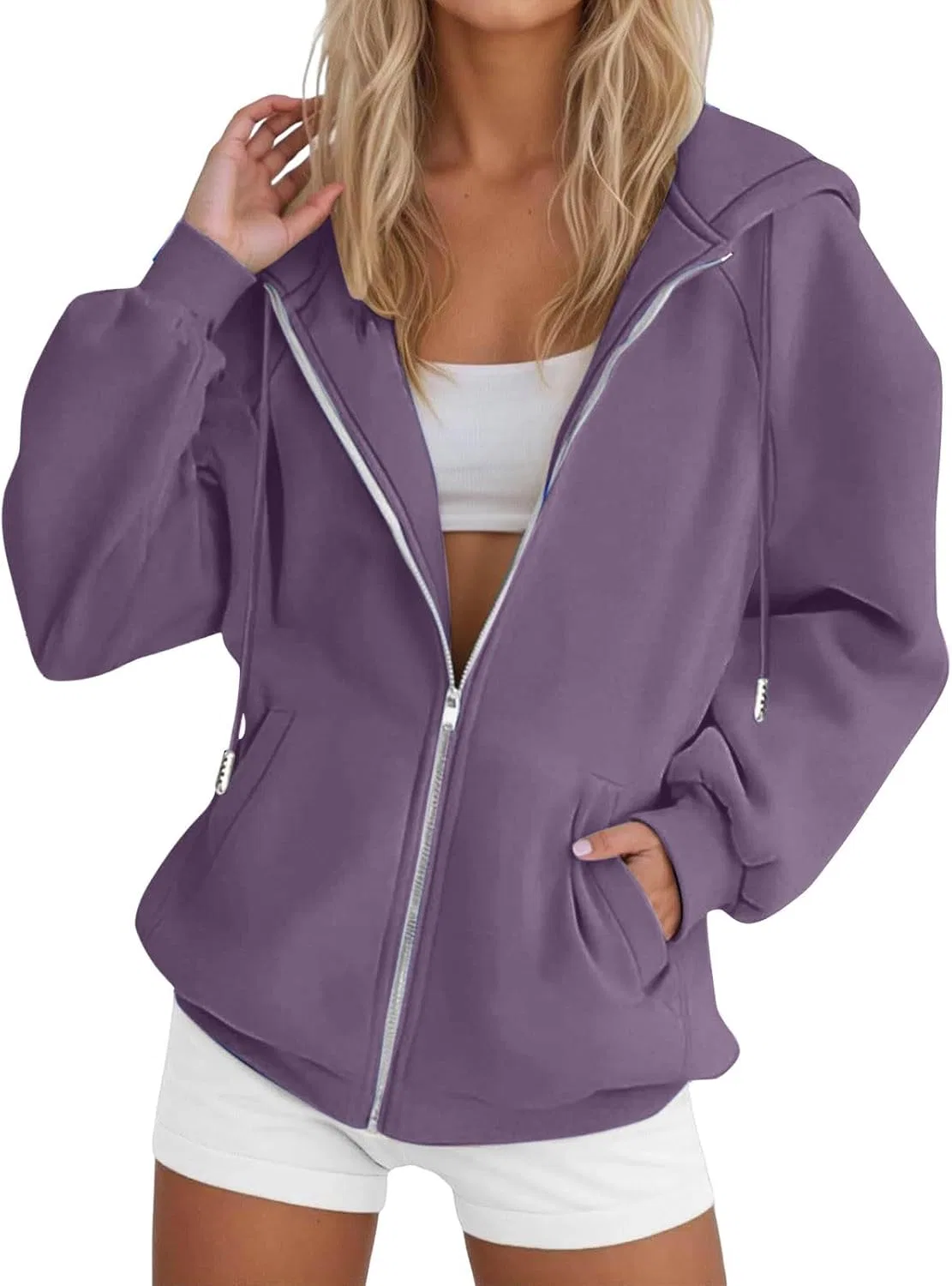 Толстовка женская оверсайз, бренд Generic, цвет Light Violet
