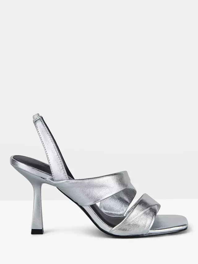 

Сандалии HUSH Canon Heeled Metallic Leather, серебряный