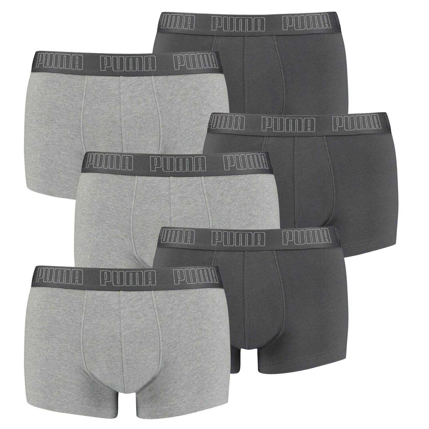 

Боксеры Puma Boxershorts PUMA BASIC TRUNK 6P, цвет 008 - Dark Grey Melange / Black