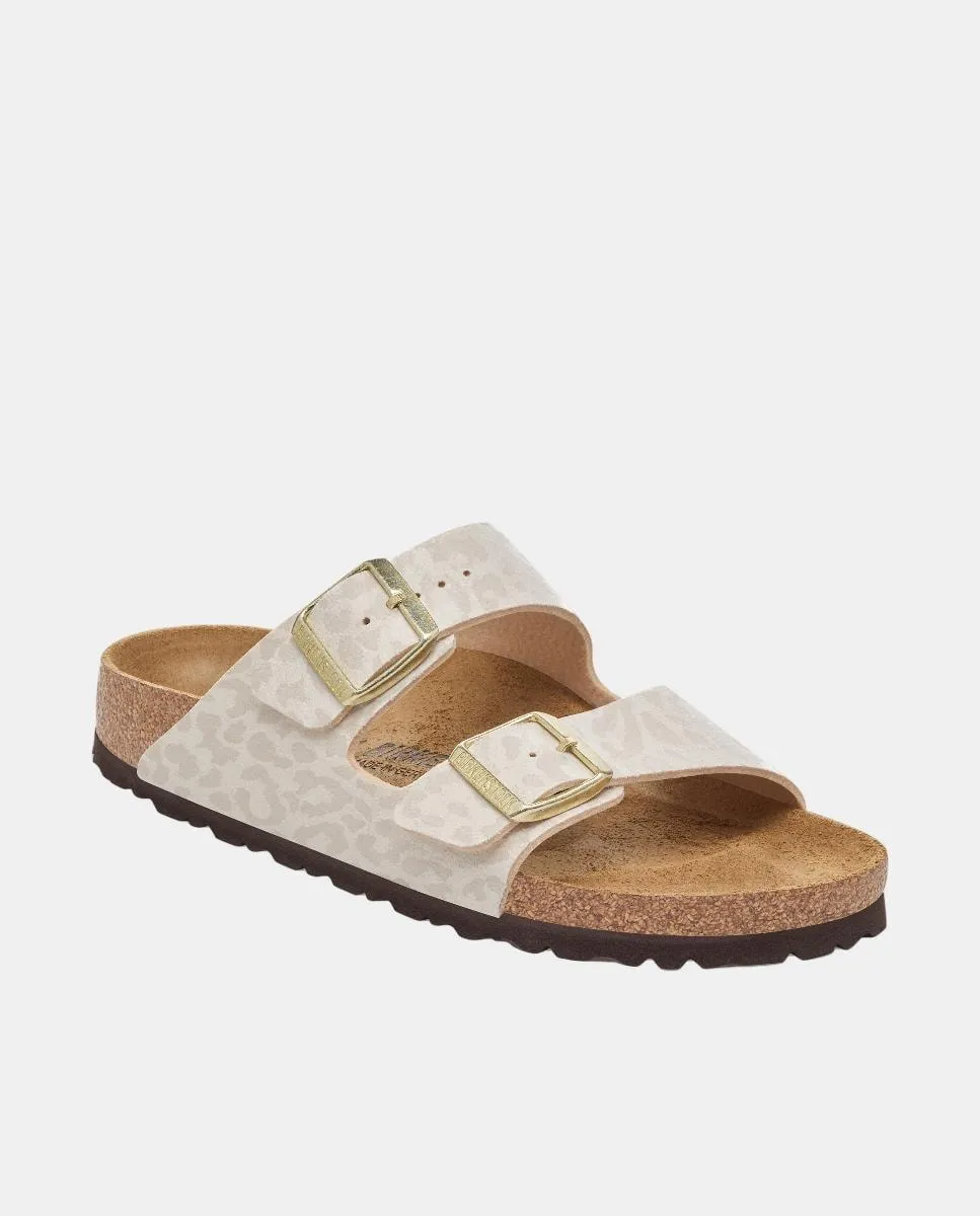 Женские сандалии из искусственной кожи с анималистическим принтом Birkenstock, бежевый — фото 2