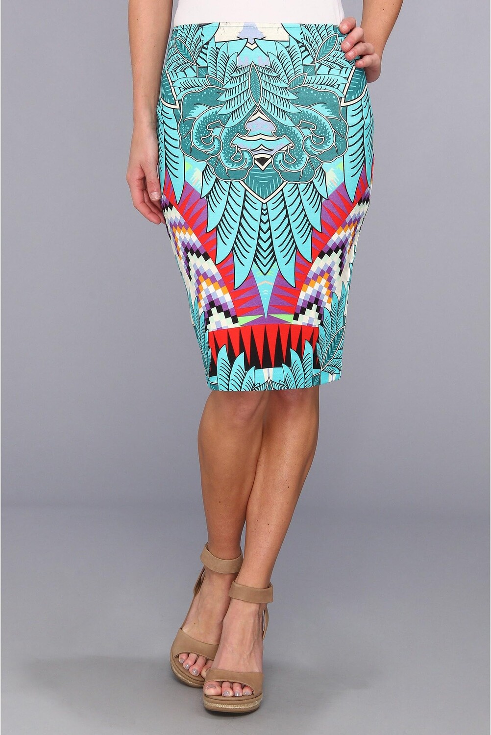 

Юбка Mara Hoffman Fitted Pencil Skirt, цвет Jungle Trip Turquoise