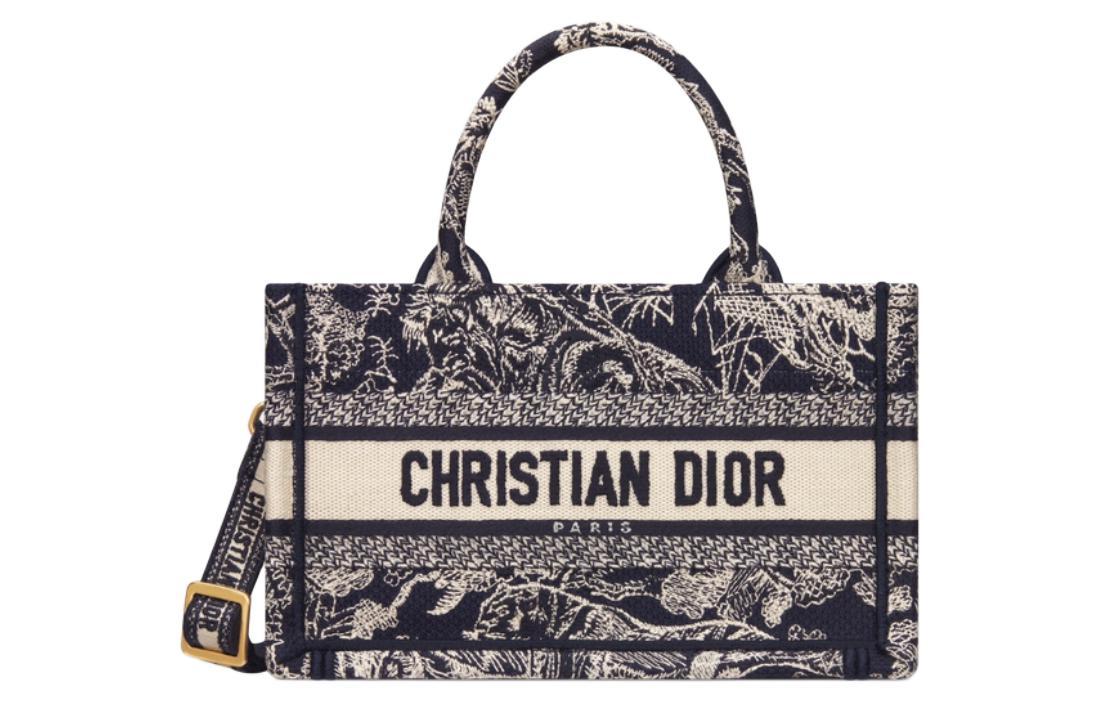 

Сумка BookTote DIOR мини женская синяя с вышивкой в стиле Юй И