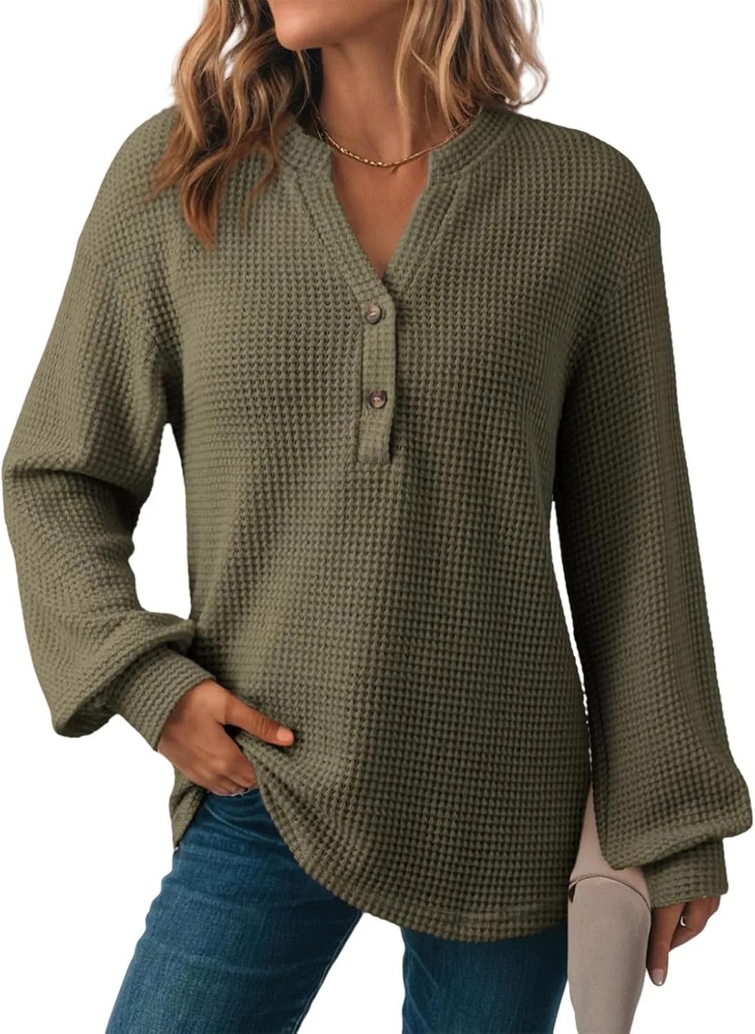 

Женская блузка с длинным рукавом и V-образным вырезом Nkgra