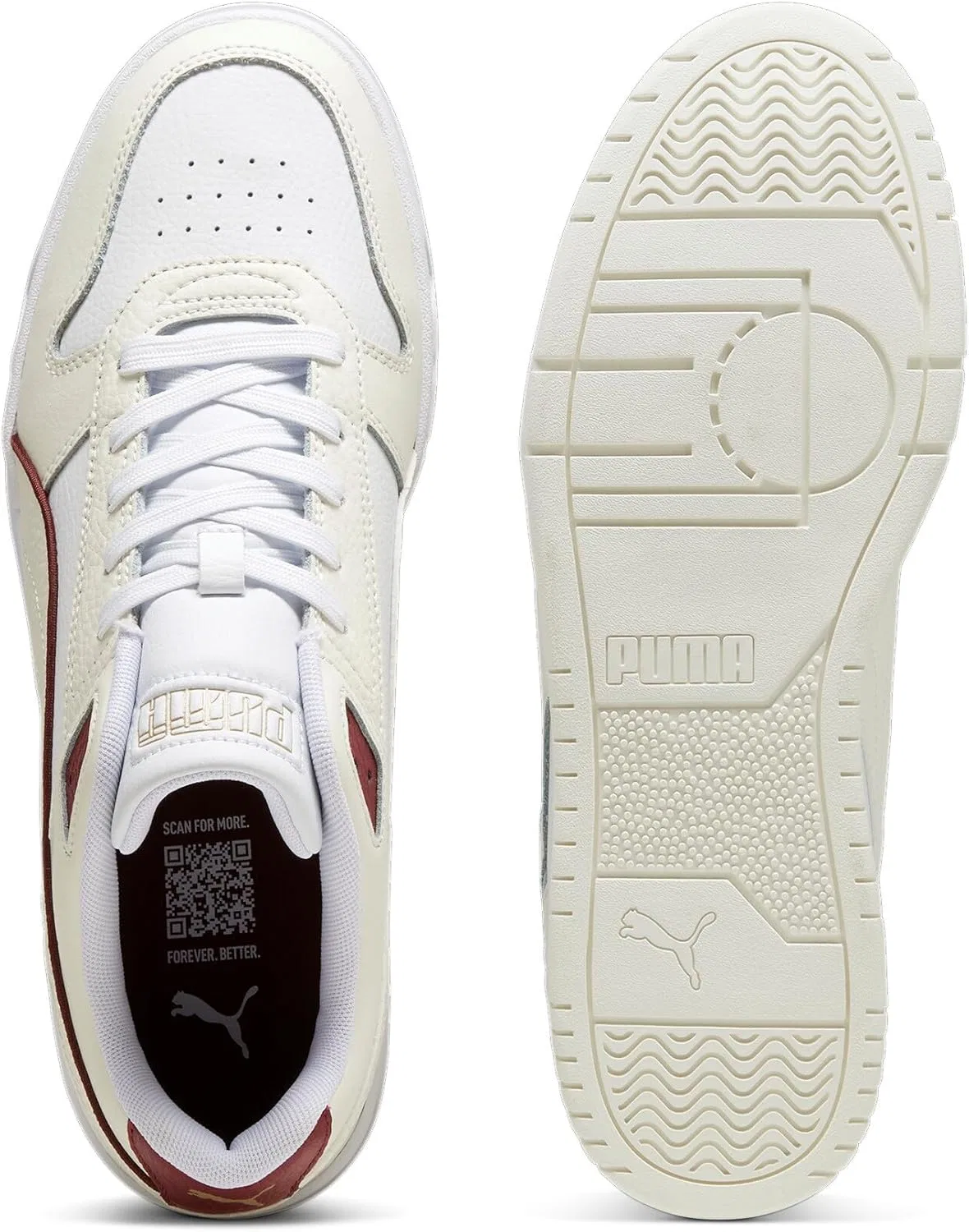 Кроссовки RBD Game Low Track Shoe PUMA, Warm White Puma White Team Shelf Red Puma Gold — фото 4