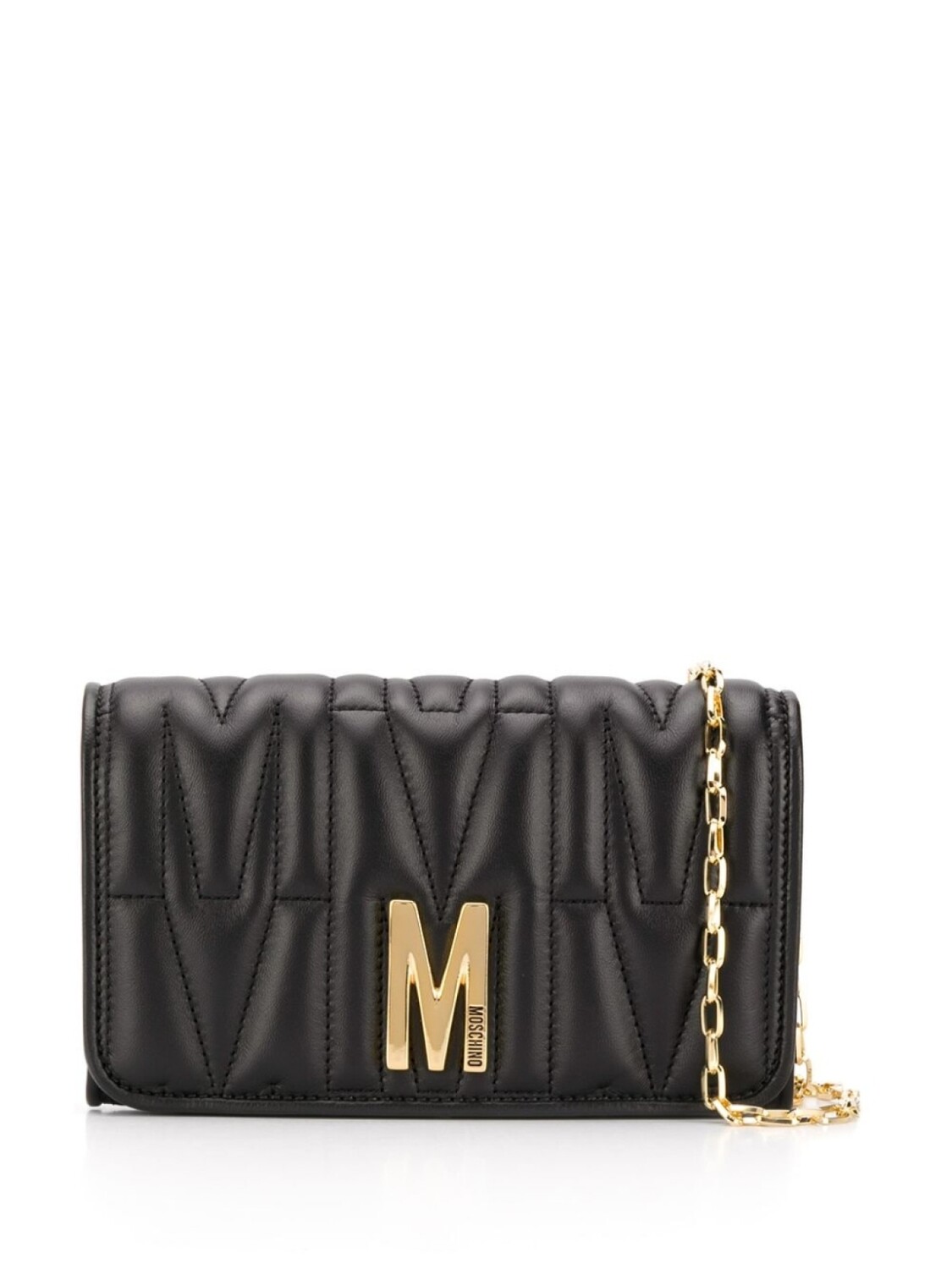 

Moschino стеганая сумка с монограммой, черный