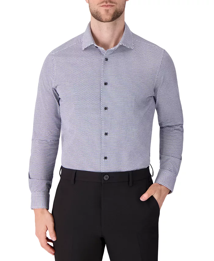 

Мужская длинная рубашка с геометрическим принтом Victor Emmanuel, синий