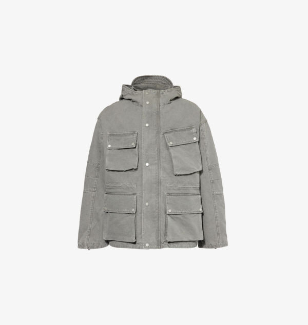 

Представляем хлопковую куртку с капюшоном и накладными карманами от belstaff Represent, цвет shadow