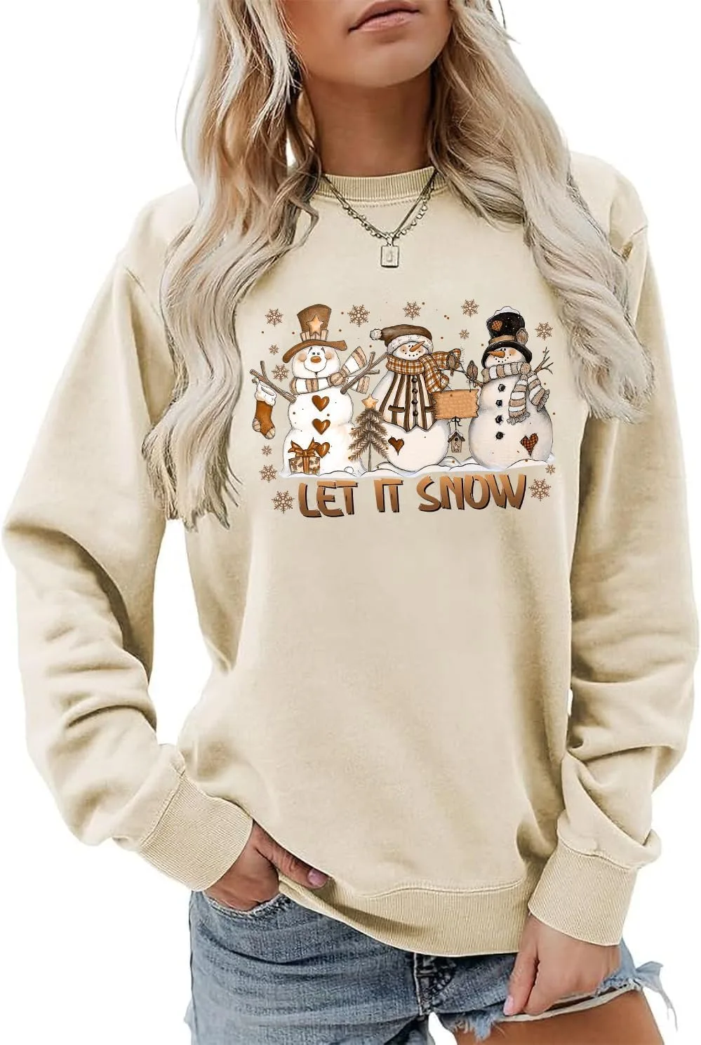 

Свитшот Let It Snow с веселым снеговиком Exosea