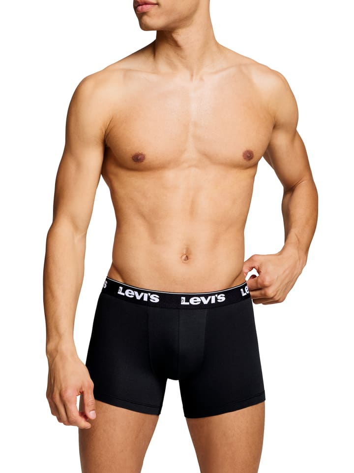 Levi´s Боксерские шорты LEVIS Men Repeat Logo Boxer 3P в размере 001 - черные — фото 3