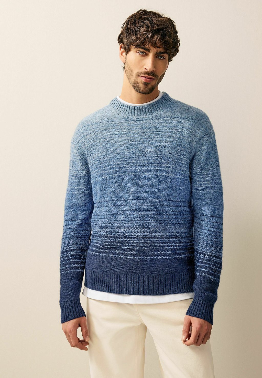 

Свитер REGULAR FIT OMBRÉ STRIPE CREW Next, синий
