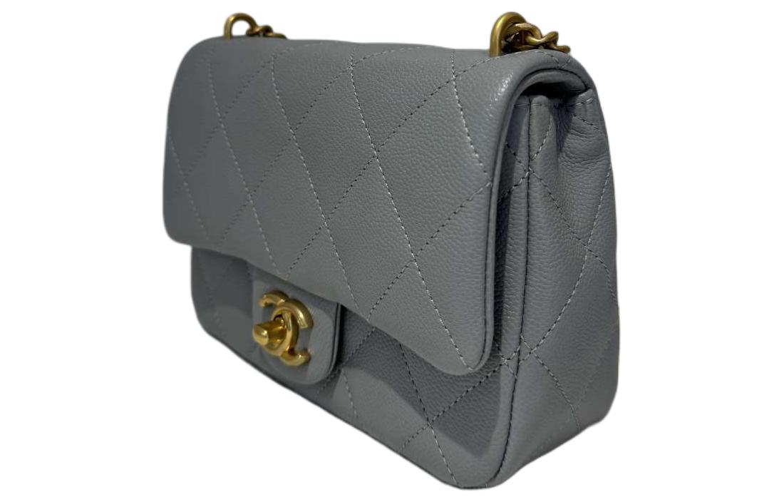 Сумка из зерненой кожи, кроссбоди, через плечо, женская gray CHANEL — фото 2