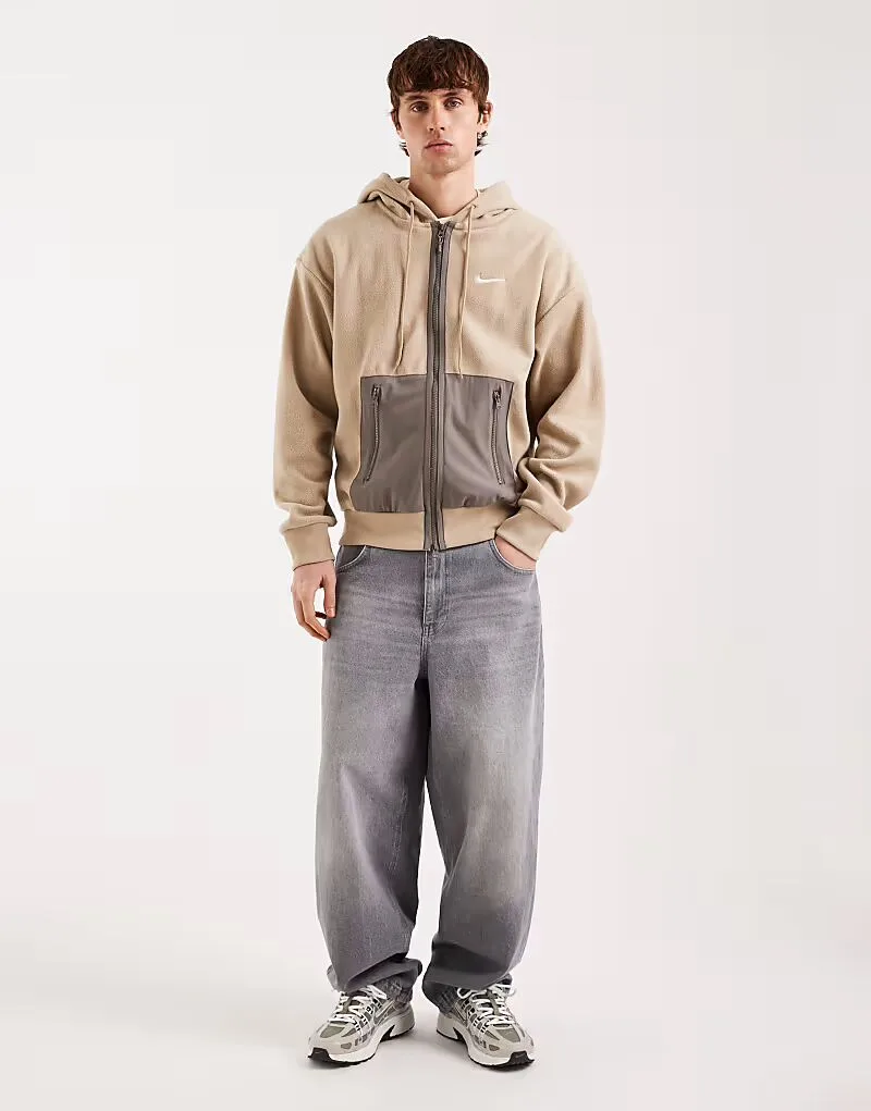 Толстовка Nike на молнии коричневого цвета — фото 2