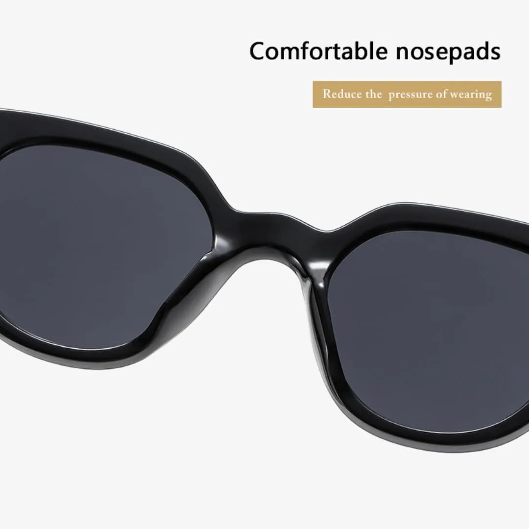 

Модные круглые солнцезащитные очки для женщин, ретро, ​​роскошные овальные очки с заклепками, панк-стиль, мужские очки с защитой от УФ-излучения UV400 UATXTAU, Black