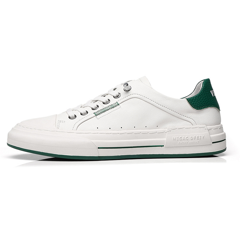 

Износостойкие дышащие низкие мужские кроссовки для скейтбординга Devanro, White Green