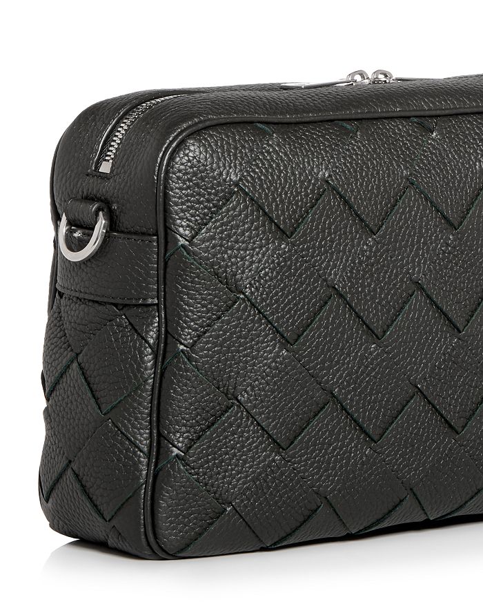 Средняя переплетенная кожаная сумка через плечо Intrecciato Bottega Veneta, зеленый — фото 3