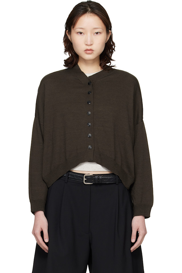 

Cordera Кардиган из коричневого хлопка и кашемира