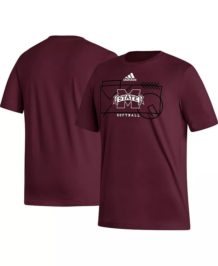 

Мужская темно-бордовая футболка Mississippi State Bulldogs Locker Lines Softball Fresh adidas