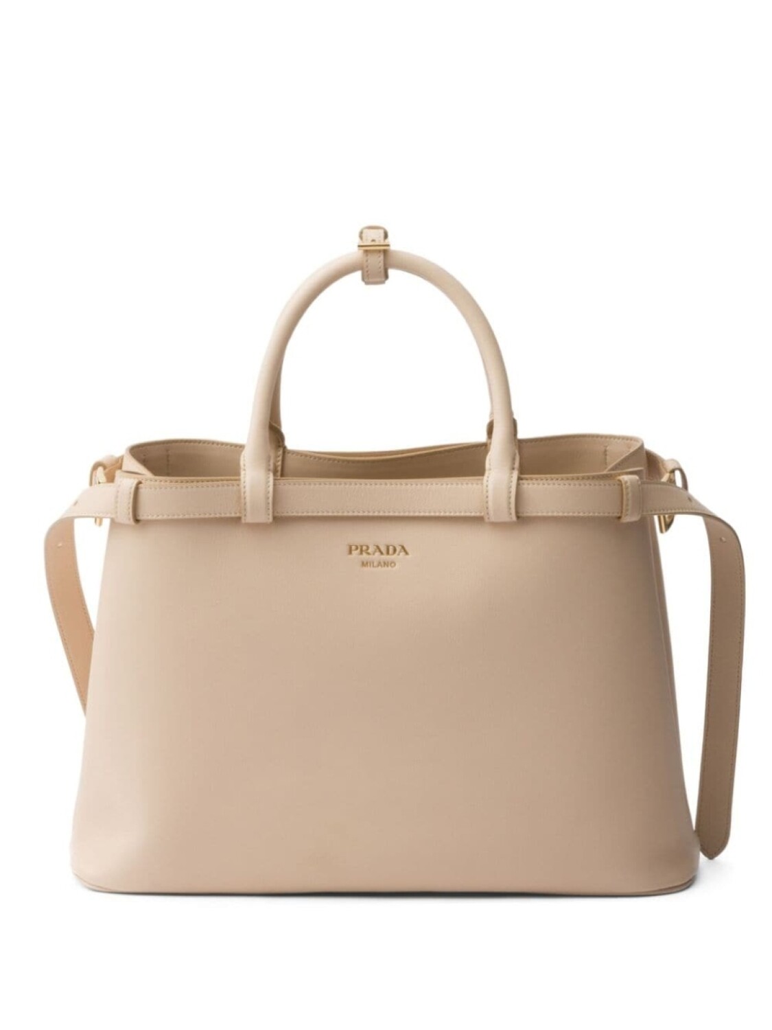 

Сумка-тоут Prada с логотипом, нейтральный цвет