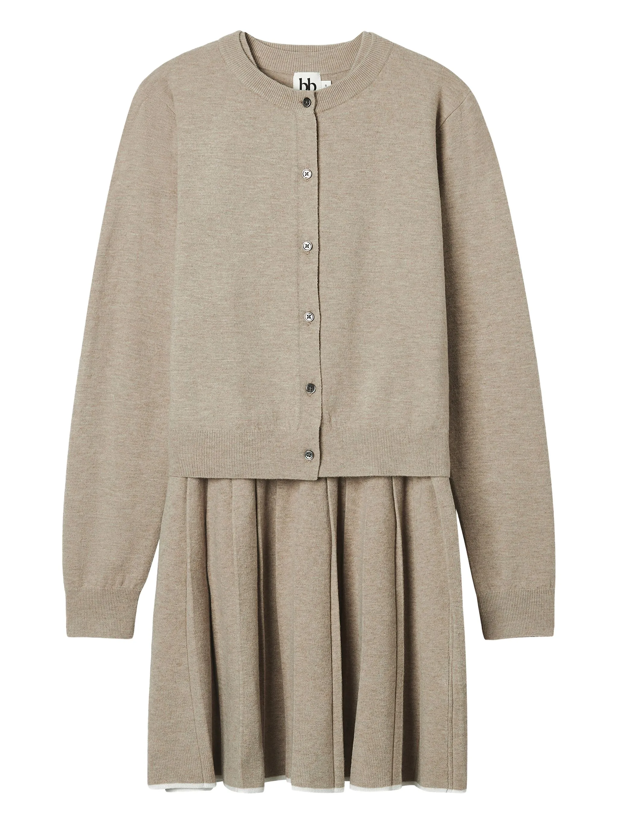 

Плиссированное платье "все в одном" на пуговицах B+Ab, бежевый