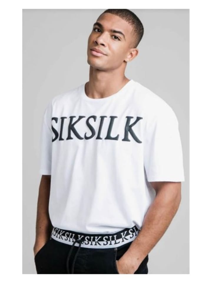 

Футболка SikSilk, белый/черный