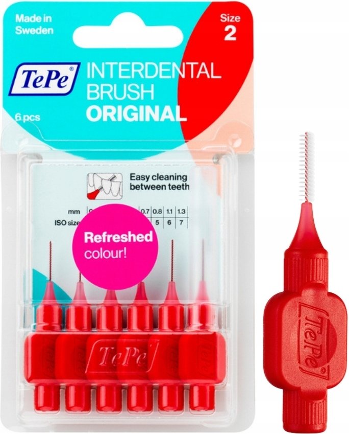 

Межзубные ершики TePe Original красные 0,5 мм 6 шт. РАЗМЕР 2