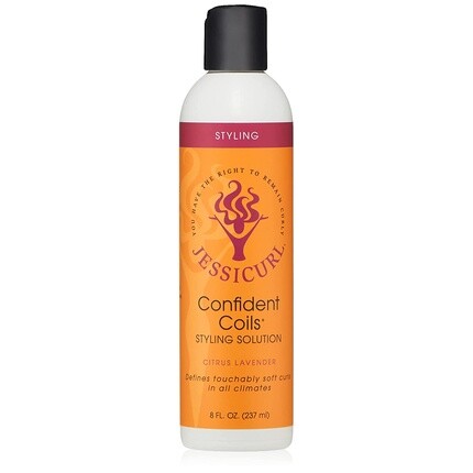 

Крем для укладки Confident Coils Styling Solution Curl для контроля влажности и предотвращения завивания волос Citrus Lavender 8 жидких унций Jessicurl