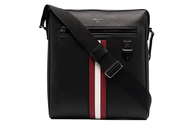 

BALLY Сумка-мессенджер из натуральной кожи, сумка через плечо, обычная мужская, черная