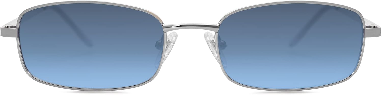 

Солнцезащитные очки SOJOS маленького размера, прямоугольной формы, для женщин и мужчин, в стиле ретро 80-х, 90-х, Y2K, узкие, тонкие, облегающие, модель SJ1187, Silver/Dark Blue