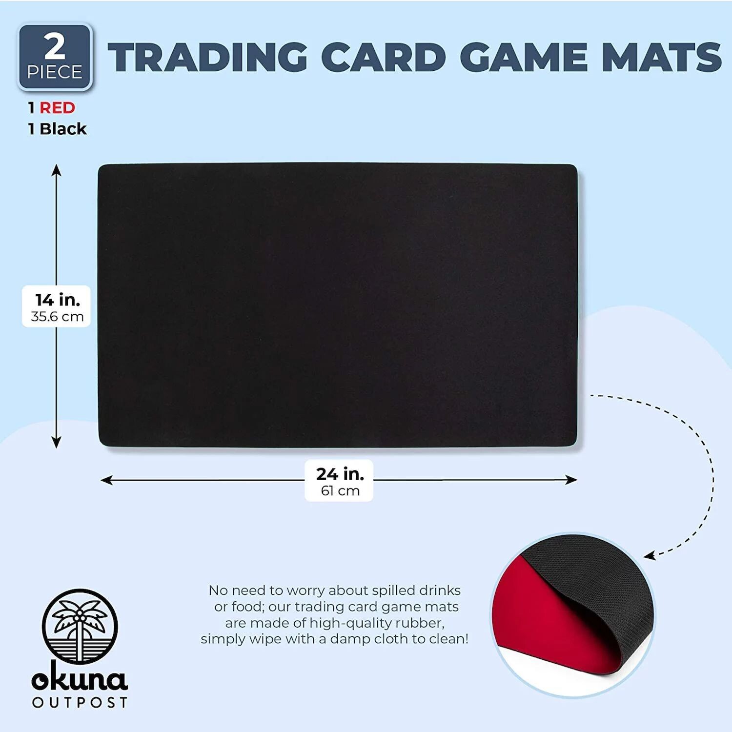 

Игровые коврики, игровые коврики TCG (черные, красные, 24 x 14 дюймов, 2 шт.) Okuna Outpost