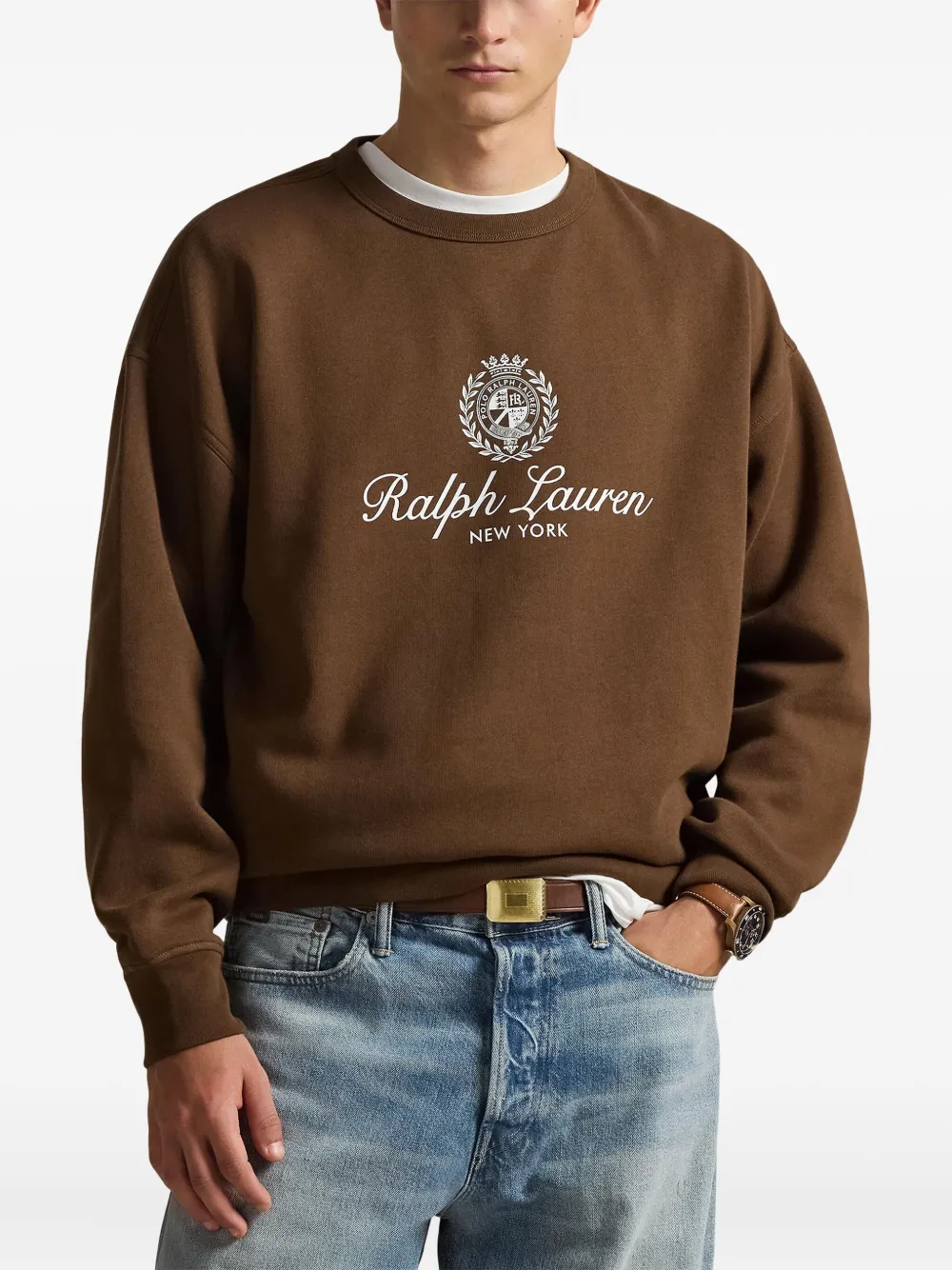 Толстовка с графичным принтом Polo Ralph Lauren, коричневый — фото 3
