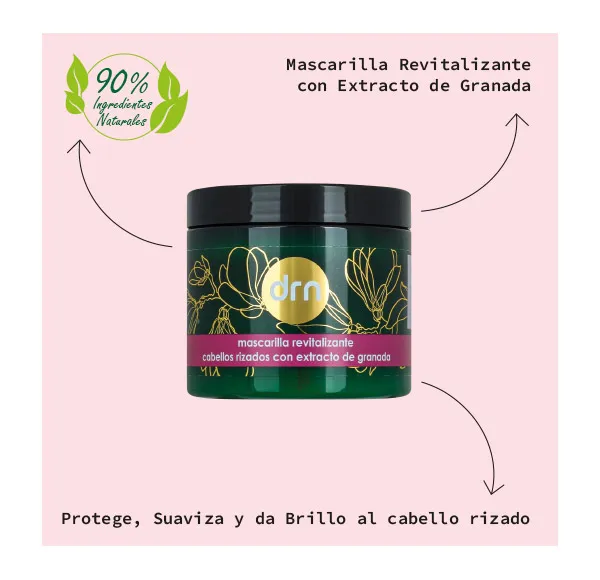 Маска с экстрактом граната Mascarilla Revitalizante Cabellos Rizados Drn — фото 2