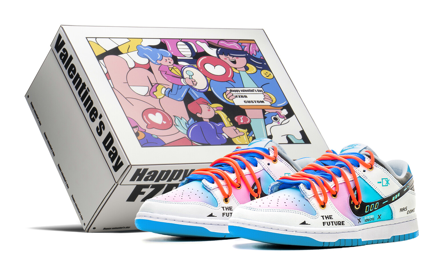 

Кроссовки Nike Dunk Skateboard Shoes Men Low-Top Blue Pink