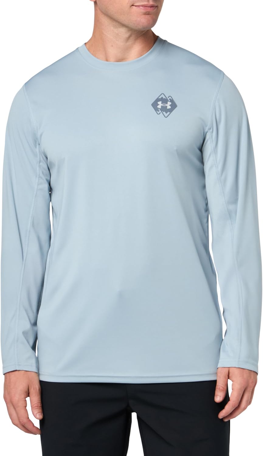 

Under Armour Mens Drift Tide Knit Mountain Long Sleeve, (465) Harbor Blue/Black/Gravel